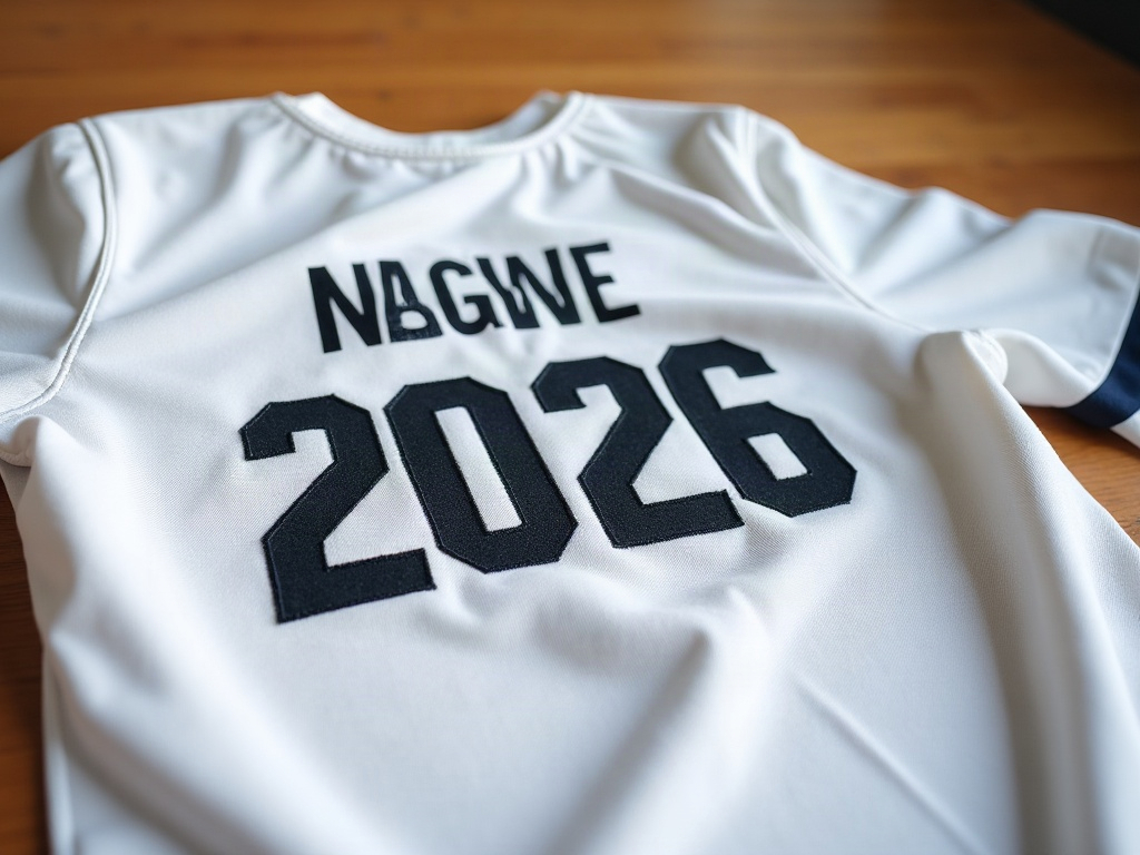 Flocage maillot EVG avec surnom et numéro 2026 en flock velouté