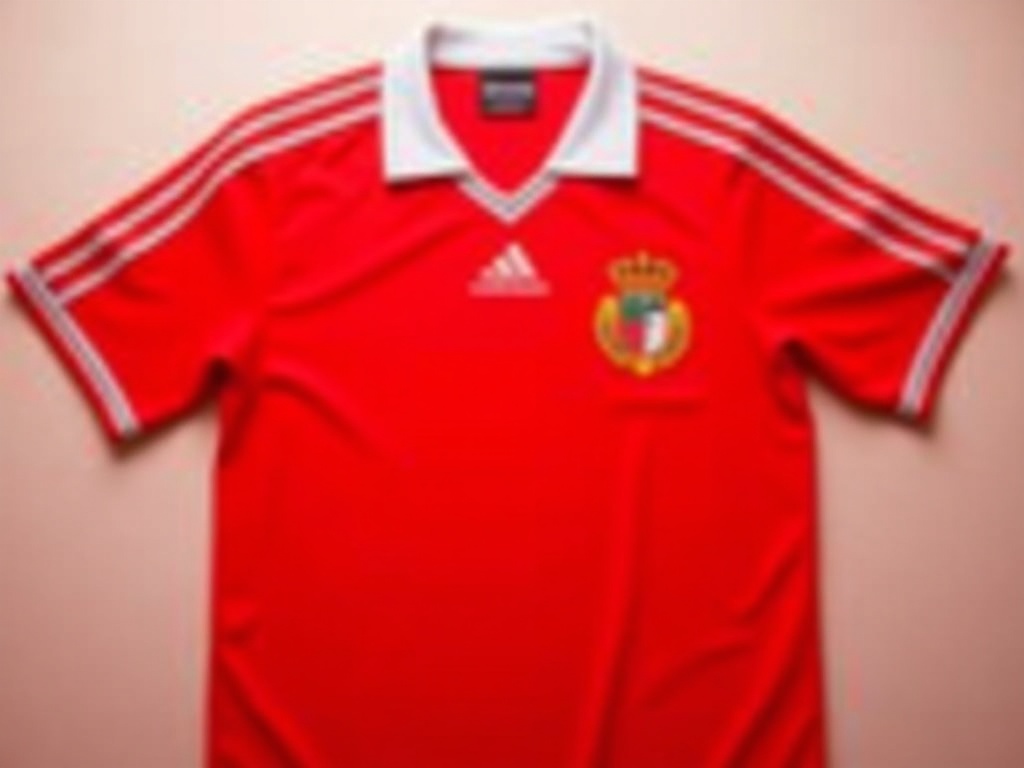 Maillot Benfica des années 1980 avec les trois bandes Adidas sur les épaules