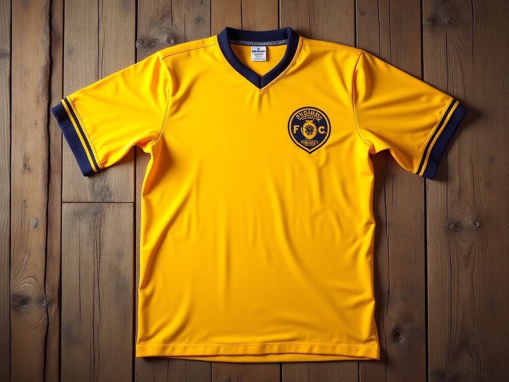 Maillot FC Nantes vintage années 1960 en jaune canari à col rond