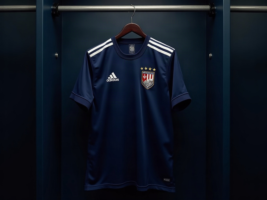 Maillot des Girondins de Bordeaux saison 2025-2026, bleu marine avec détails blancs et or