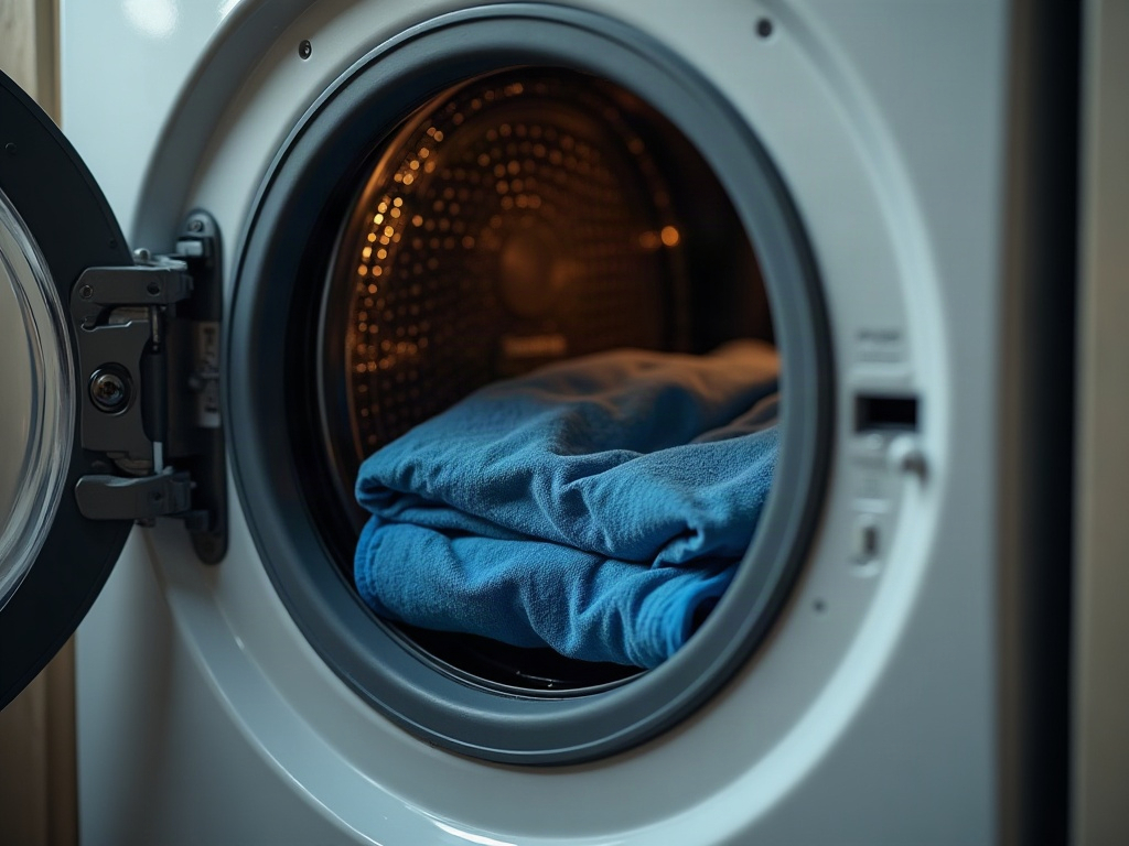 Maillot de foot dans le tambour d'une machine à laver réglée à 30 degrés pour un lavage délicat