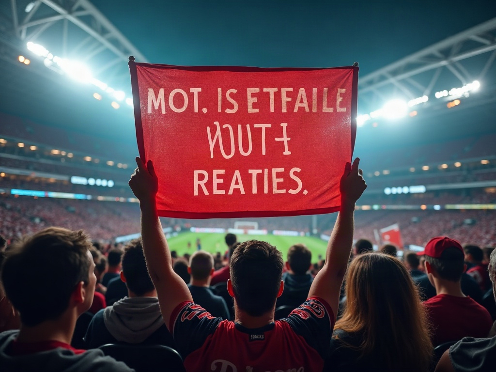 Supporters en tribune protestant contre le nouveau maillot de foot de leur club lors d'un match de la saison 2026