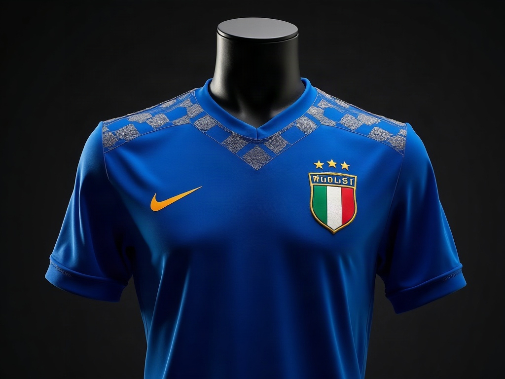Maillot Italie Euro 2020 avec motifs Renaissance dorés, version Nike azzurro victorieuse à Wembley