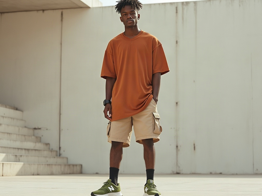 Maillot foot concept terracotta avec sneakers New Balance 9060 - look exclusif 2026