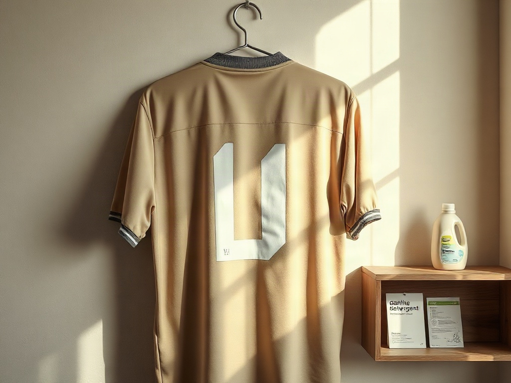 Flocage vinyle qui se décolle sur un maillot de foot après mauvais entretien