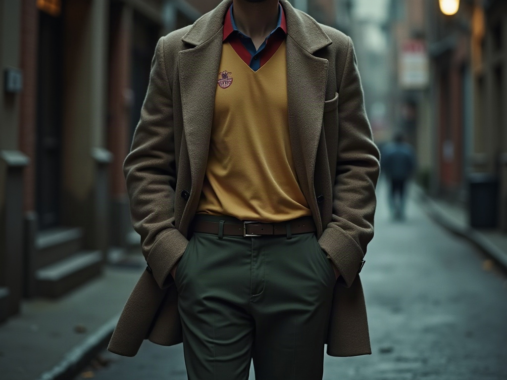 Maillot de foot intégré dans un look bloke core avec manteau en laine
